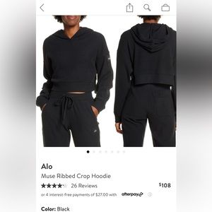 Alo yoga Muse Ribbed Crop Hoodie